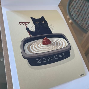 【abundance】猫のドローイングファブリックポスター(XL)150x103 Zen Cat. Poster, Card, Poster, Fine Art Print BY ICONEO for