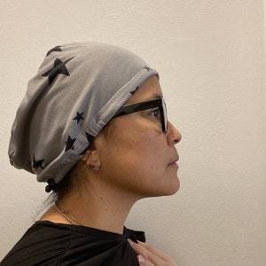 Accessoires Hoeden & petten Operatiekapjes Scrub Cap for women/Soft Black stars on gray Adjustable stretchy cotton hat 