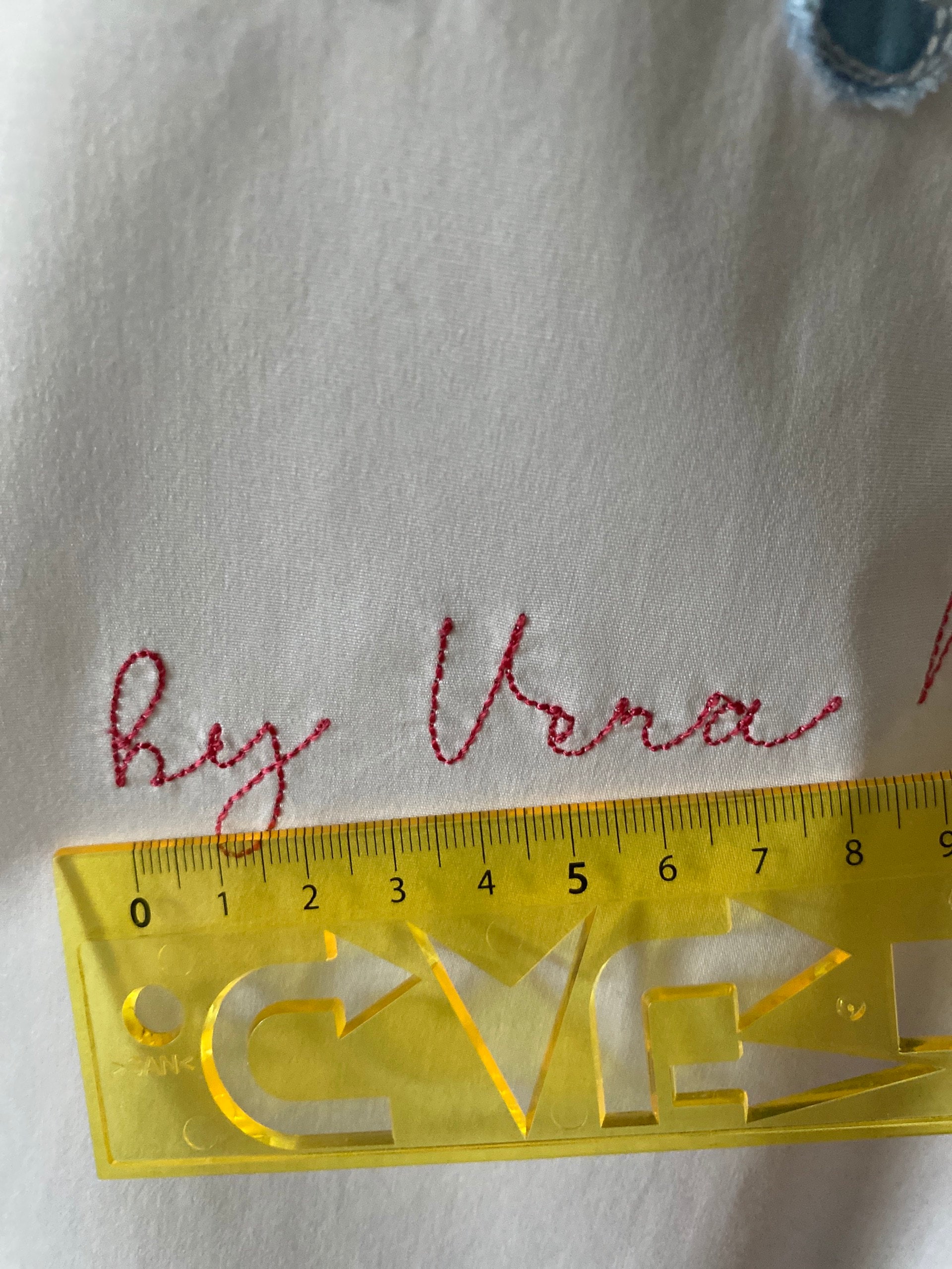 Customer photo for Marlena - Bean stitch Embroidery font