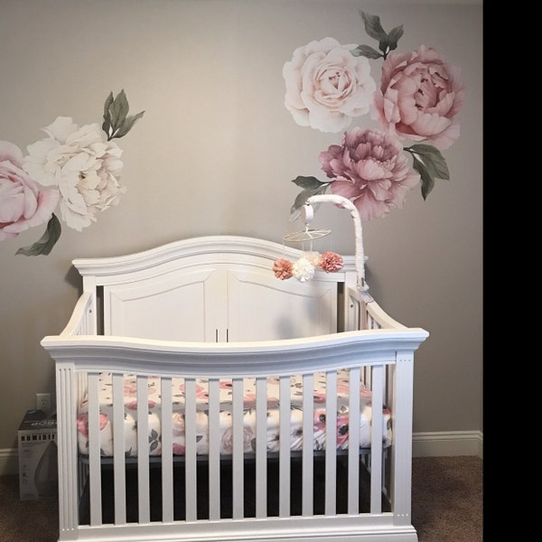 Peony & Rose Individual Wall Decals - Etsy