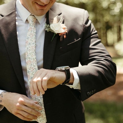 Rust Floral Tie, Rust Bow Tie, Rust Pocket Square, Rust Dress Necktie ...