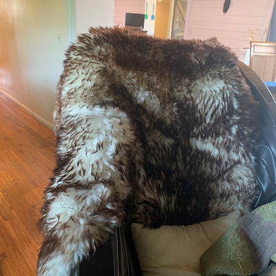 GIANT SHEEPSKIN Double XXL Mouflon Throw Genuine Leather Sheep Skin 48