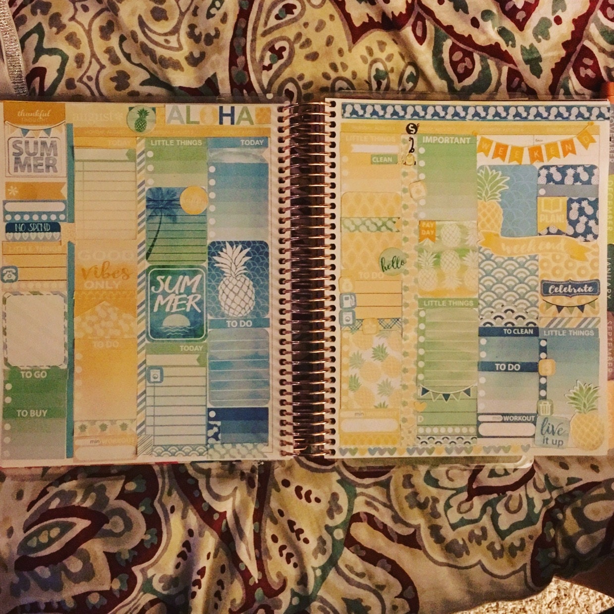 Tropical Pineapple Planner Stickers for Erin Condren Etsy