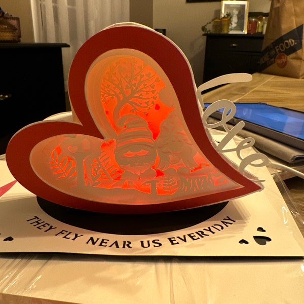 Gnome Valentine Heart Shadow Box Svg, Valentine Shadow Box Svg ...