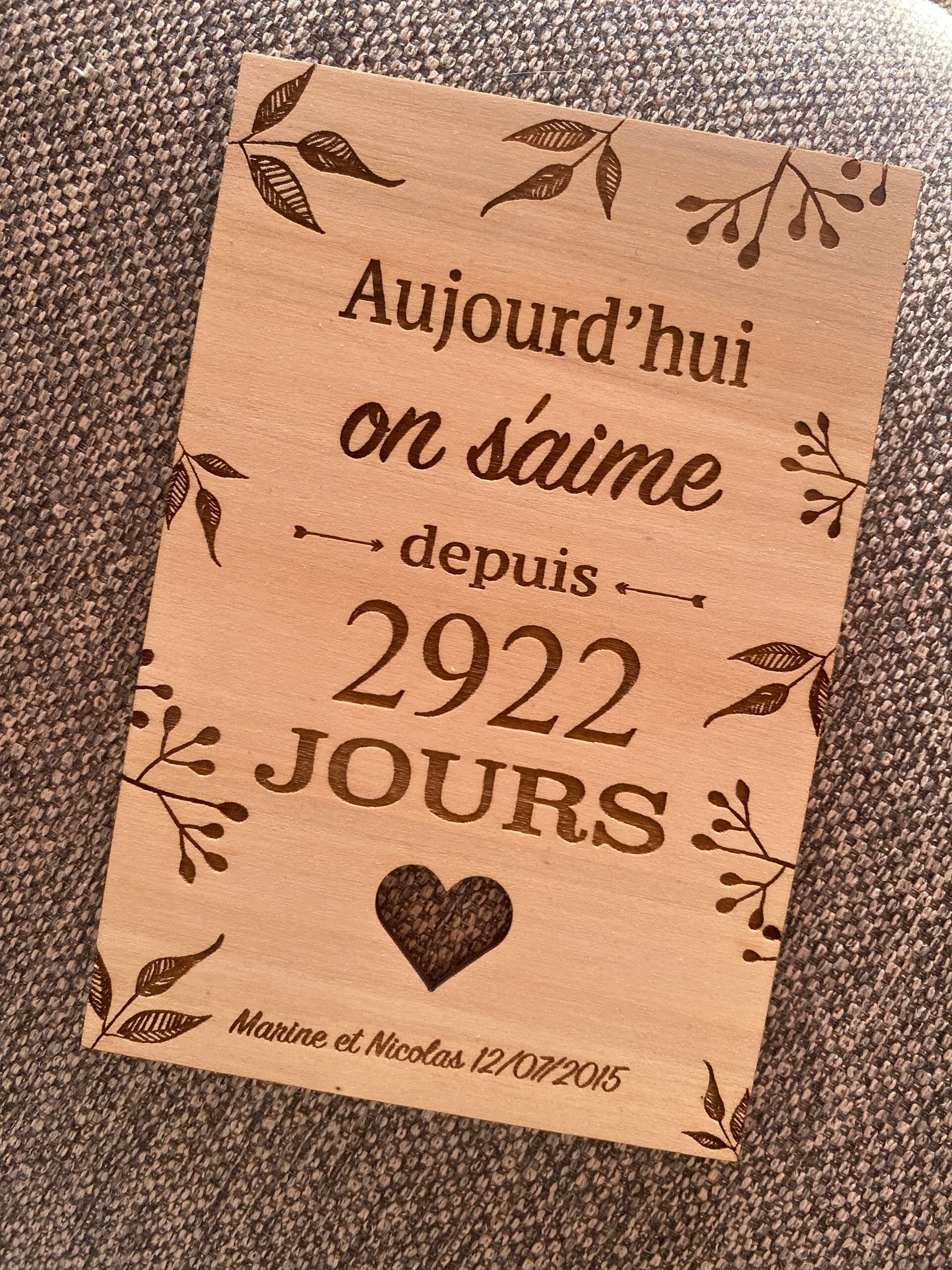 &quot;Today I love you for... days/years&quot; card, personalized Christmas gift for couples, Valentine&#39;s Day gift, dating gift, wedding anniversary
