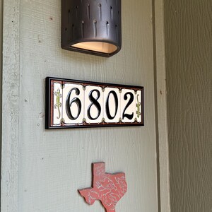 Framed Set Decorative Tile House Number, Decorative Address Tiles