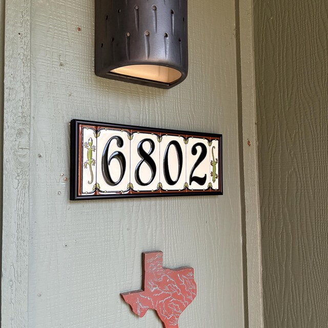 Framed Set Decorative Tile House Number, Decorative Address Tiles
