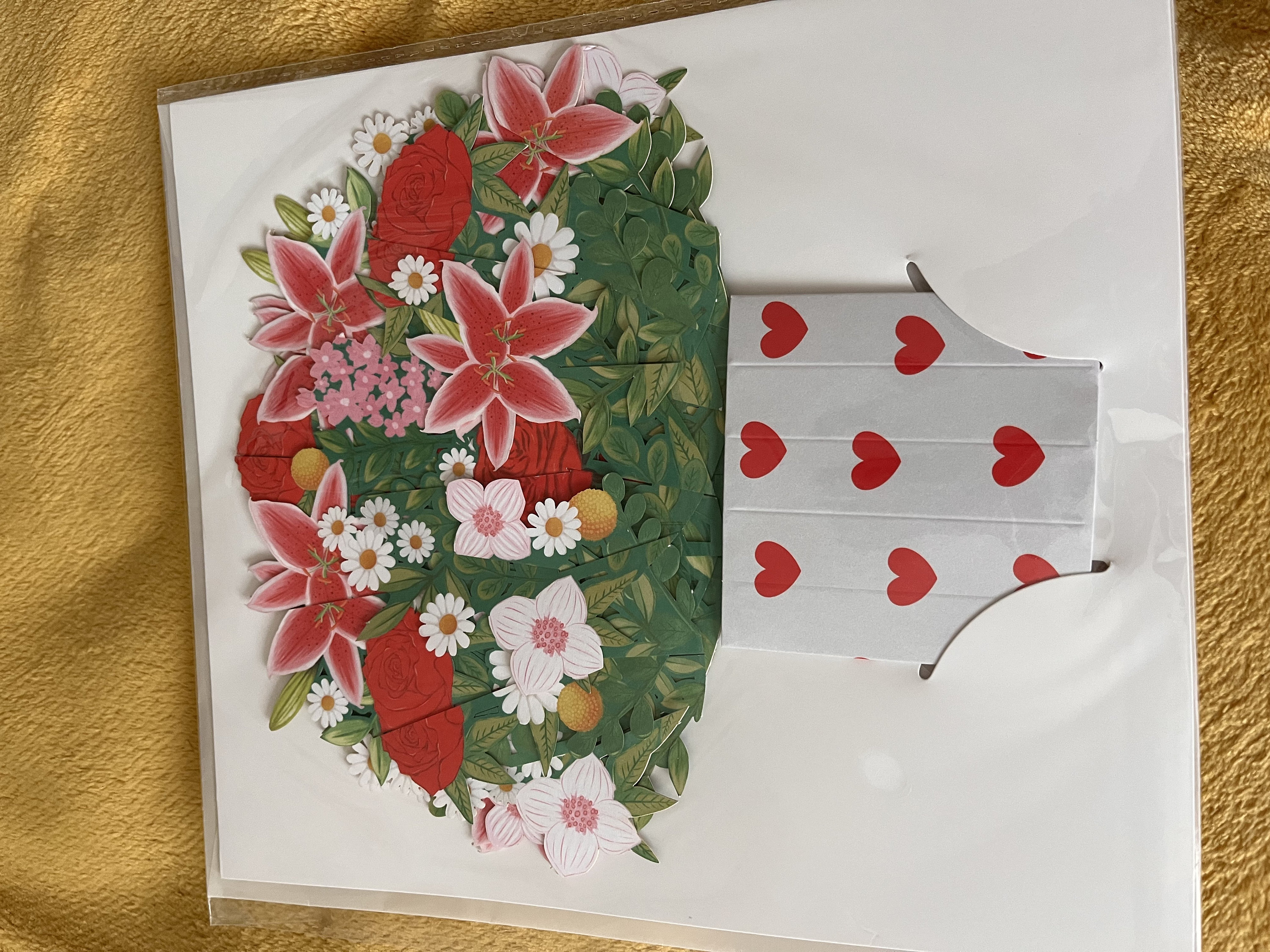 Cherry Bouquet - Pop Up 3D Card Father&#39;s Mother’s Day Birthday Valentines Wedding Anniversary Thank You Keepsake Blossoms will Last All Year