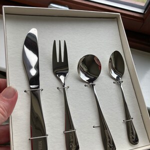 Personalised Kids Cutlery Set Stainless Steel Flatware 4pcs Set Tableware  Toddler Utensils in Presentation Box With Symbol and Child's Name 