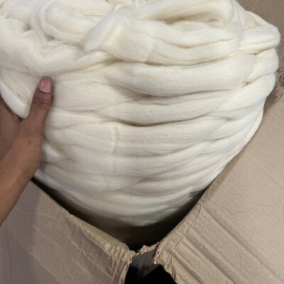 22 Lbs Pounds Natural Gray Un Dyed Wool Top Roving Fiber Spinning ...