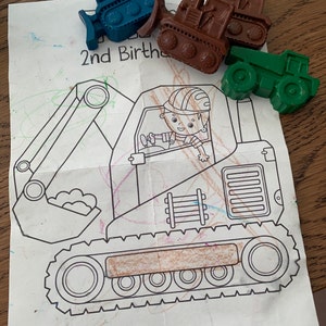 Monster Truck Crayons Party Bag Filler coloring Page Kids Gift Party