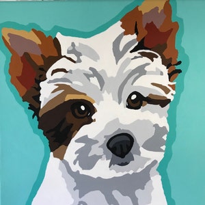 Custom 30x30 Pop Art Dog Portrait Painting | Etsy