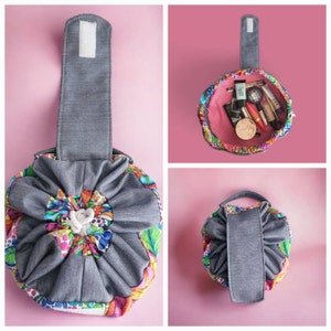Circular Drawstring Makeup Bag Sofia Cinch Up Bag PDF Pattern