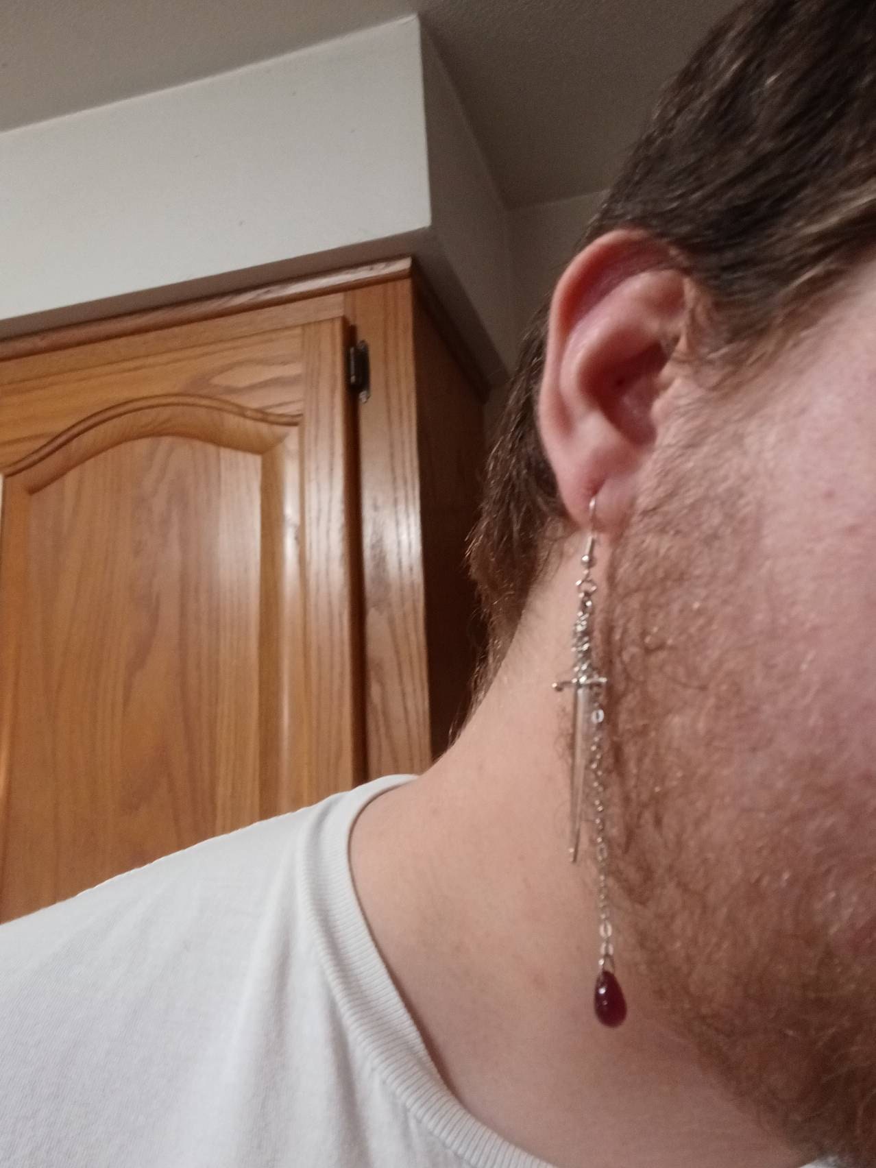 Sword and Blood Drop Earrings