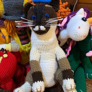 シャム猫の編みぐるみパターン：リアルなモヘア猫（PDF） - Etsy 日本