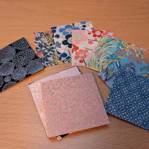 Assorted MINI SMALL Origami Paper Washi Paper Yuzen Paper Chiyogami ...