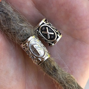 Full Set 24 Pcs Rune Beads, Beard Dread Braid Viking Elder Futhark ...