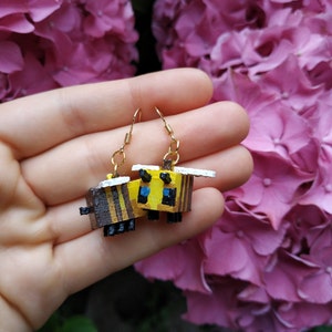 Handmade Minecraft Bee Earrings Etsy