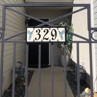 Hummingbird Deco House Numbers Address Tiles Framed Set Custom Street ...