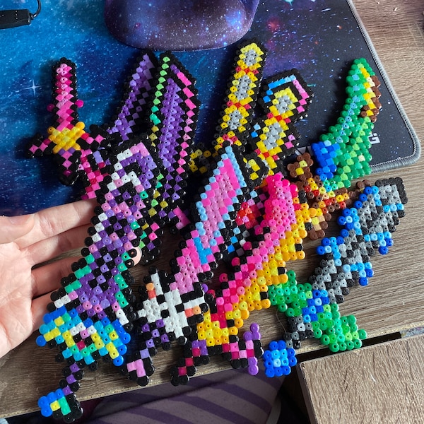 Terraria Magnet Accessory Terraria Swords Perler Beads Art, Handmade Pixel Art, Magnet, Accessory ...