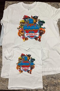 Personalized Paw Patrol Birthday T-shirt, Custom Family Birthday Shirt, Patrol Birthday Tee for toddler, Family Matching Birthday shirt