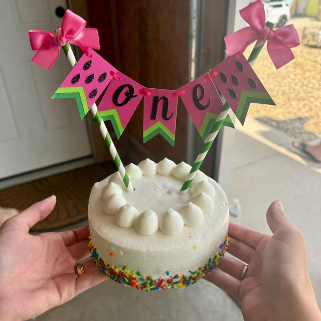 QAMEGX Watermelon Cake Toppers - 26-Piece Set With Animal Figurines For 1st, 2nd, 3rd Birthday & Baby Showers