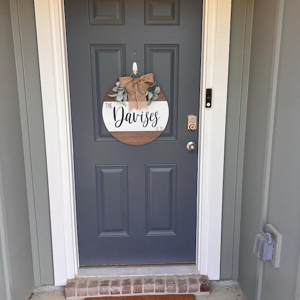 Welcome Sign for Front Door, Personalized Family Last Name Sign ...