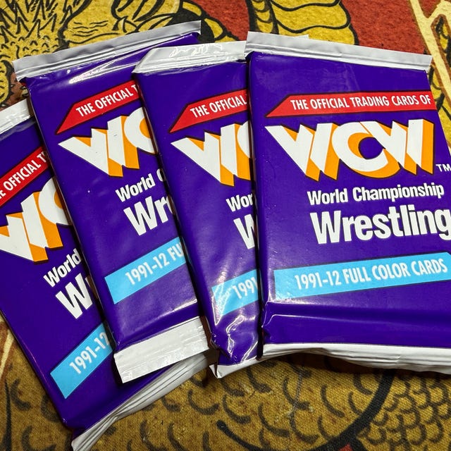 4 Packs of WCW Cards. the Official Trading Cards of World