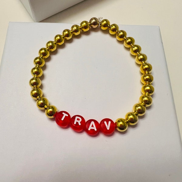 Chiefs football swiftie stackable bracelet set with kelces number