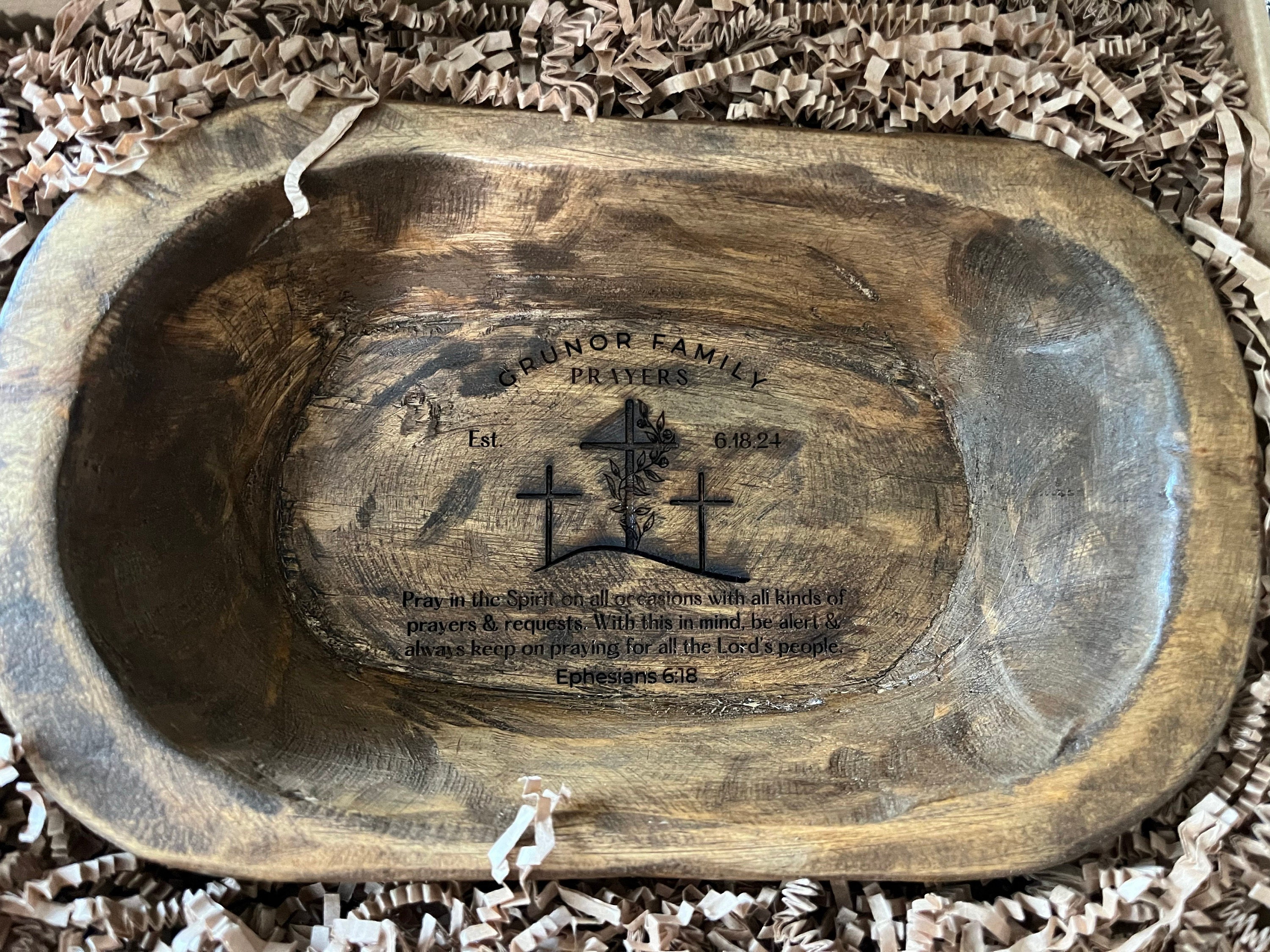 Personalized Small Prayer Bowl | Dough Bowl |Wood Prayer Bowl | Best friend gift | Custom Catch All Tray | Personalized Gifts