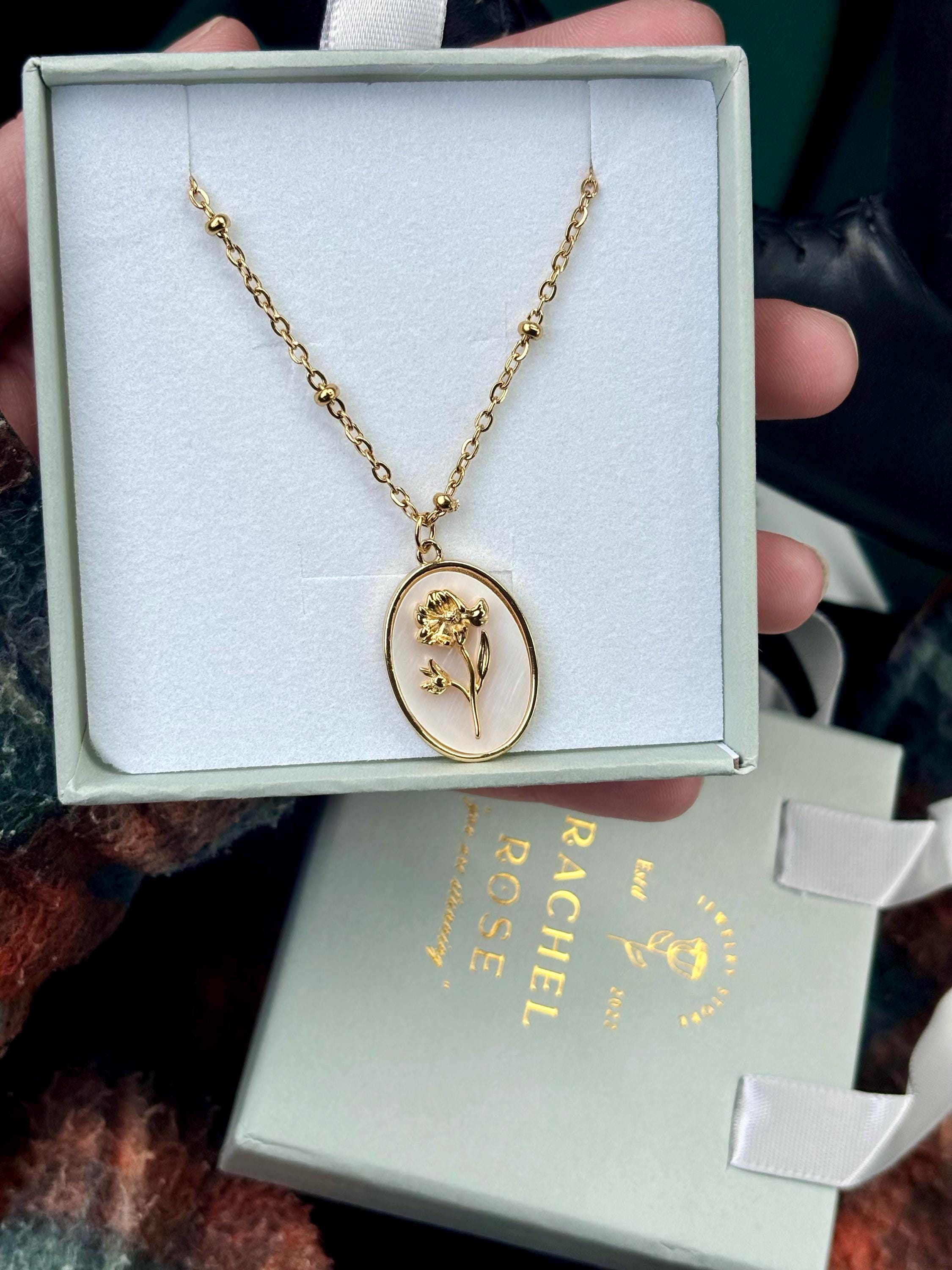 Celestial Zodiac Necklace • Pearl Birthflower Necklace • Mom Gift • 3D Zodiac Birthstone Necklace • WATERPROOF Jewelry • Best Friend Gift