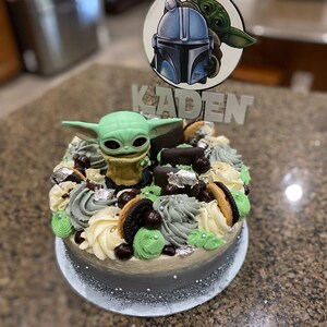 Mandalorian Et Baby Yoda Gateau Topper Fete Danniversaire Etsy
