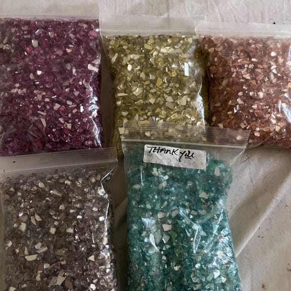 Art Glass Chips-craft Supply-crushed Shell/ Glass-glitter-rhinestone ...