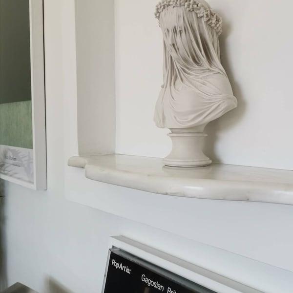 Veiled Lady Bust Sculpture - Female Antique Art Statue in Marble Stone ...