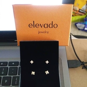 Flower Stud Earrings • CZ dainty earrings • minimalist earrings • star gold earrings • tiny studs • minimalist earrings • mothers day gift photo