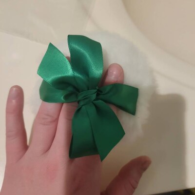 Houpette à Poudre Pour Le Corps - Poignée Embellie De Strass - Blanche, Neuve