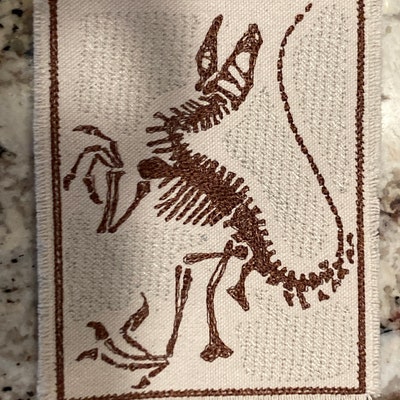 Velociraptor Fossil Embroidered Canvas Patch Back Pack Patch Patch ...