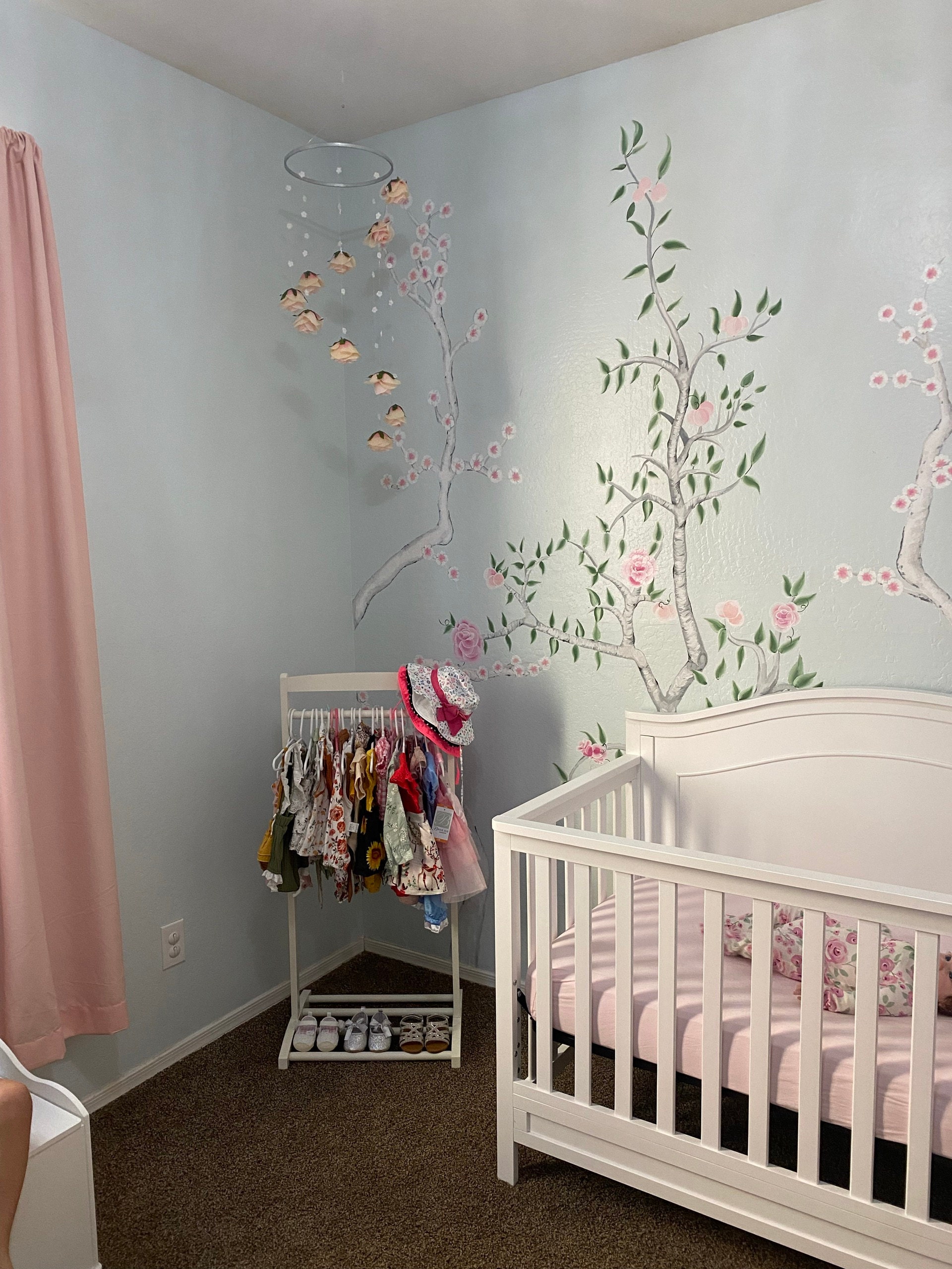 Rose Baby Girl Mobile Floral Nursery Mobile Flower Baby Mobile