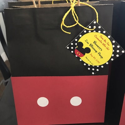 DIY Editable 3 X 3 Mickey Mouse FAVOR TAGS Personalized Printable ...