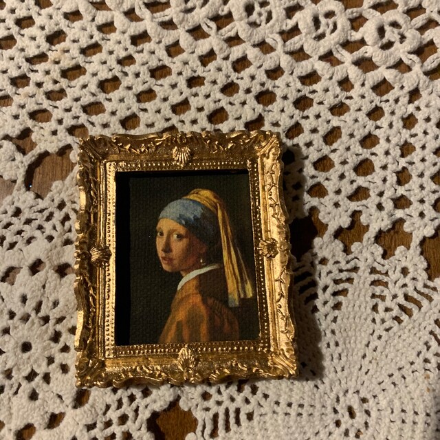 フェルメール作「真珠の耳飾りの少女」ミニチュア額入り