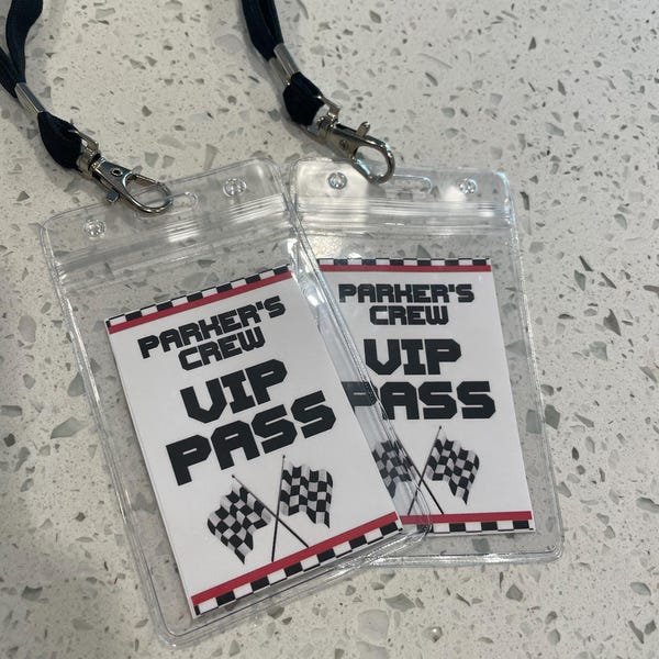 Vip Card For Racing EDITABLE Race Car VIP Pass Favors - VIP Pit Crew Pass - Race Car Cards ...