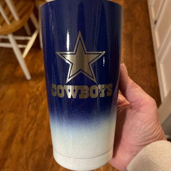 Custom Powder Coated Dallas Cowboys Yeti/hogg/rtic/ozark Tumbler 20oz ...