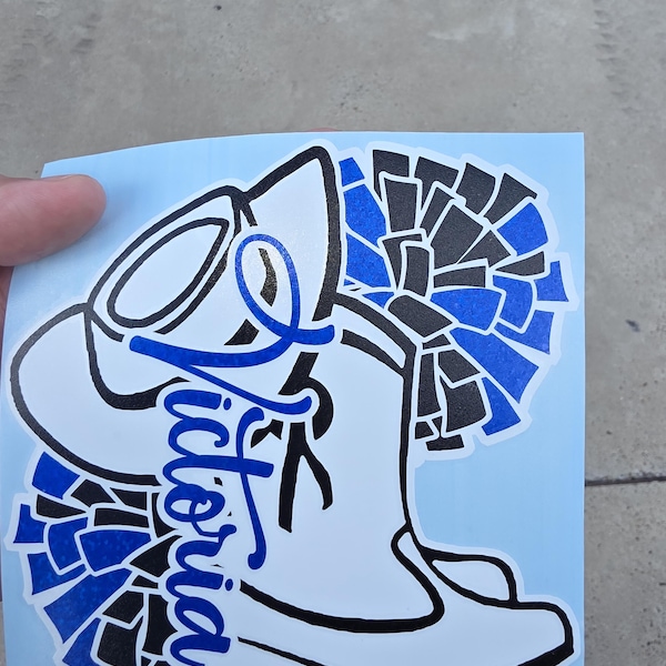 Custom Drill Team Stickers - Name Boot Hat & Pom-poms - Holographic ...