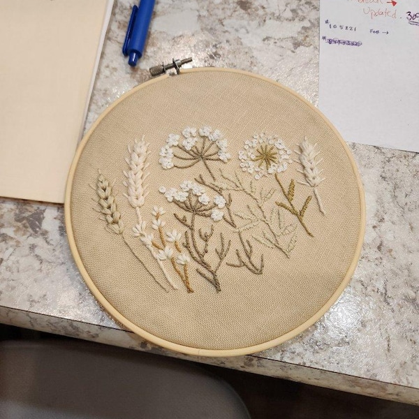 Wildflowers Embroidery Pattern + Video Tutorial, Beginner Embroidery ...