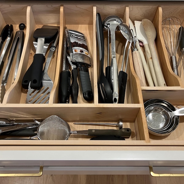 Custom Kitchen Drawer Organizer for Utensils - Organizer for Silverware ...