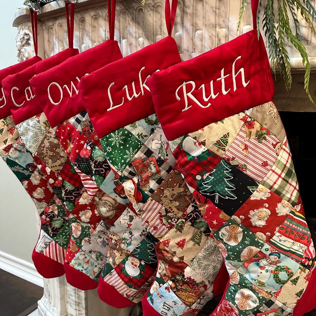 Personalized Custom Quilted Christmas Heirloom Stocking – Handmade