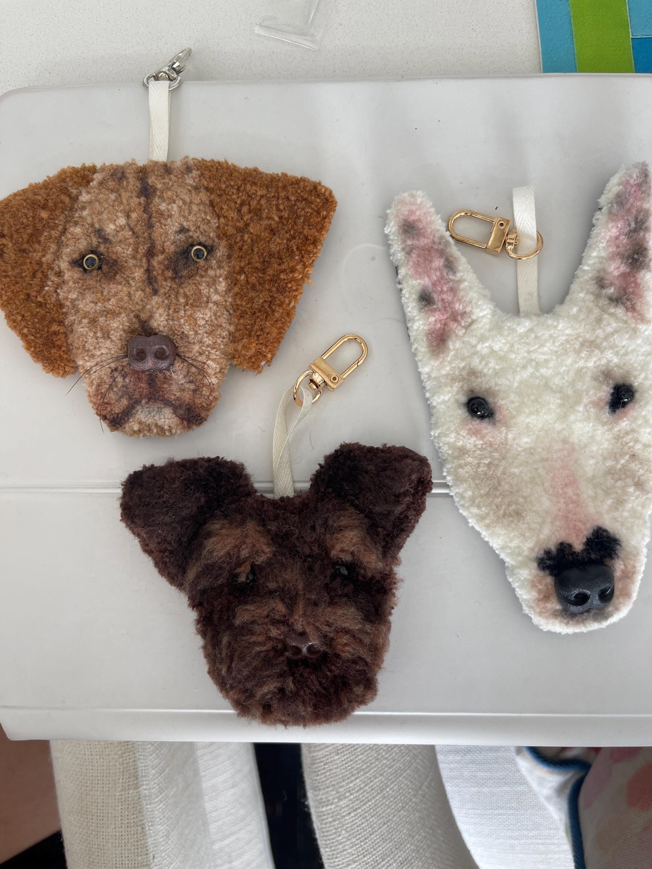 Handmade Personalized Custom Dog Portrait Key Chain, Brooch for Hoodie/Sweaters/Bags, Dog Gifts Illustrated Pet