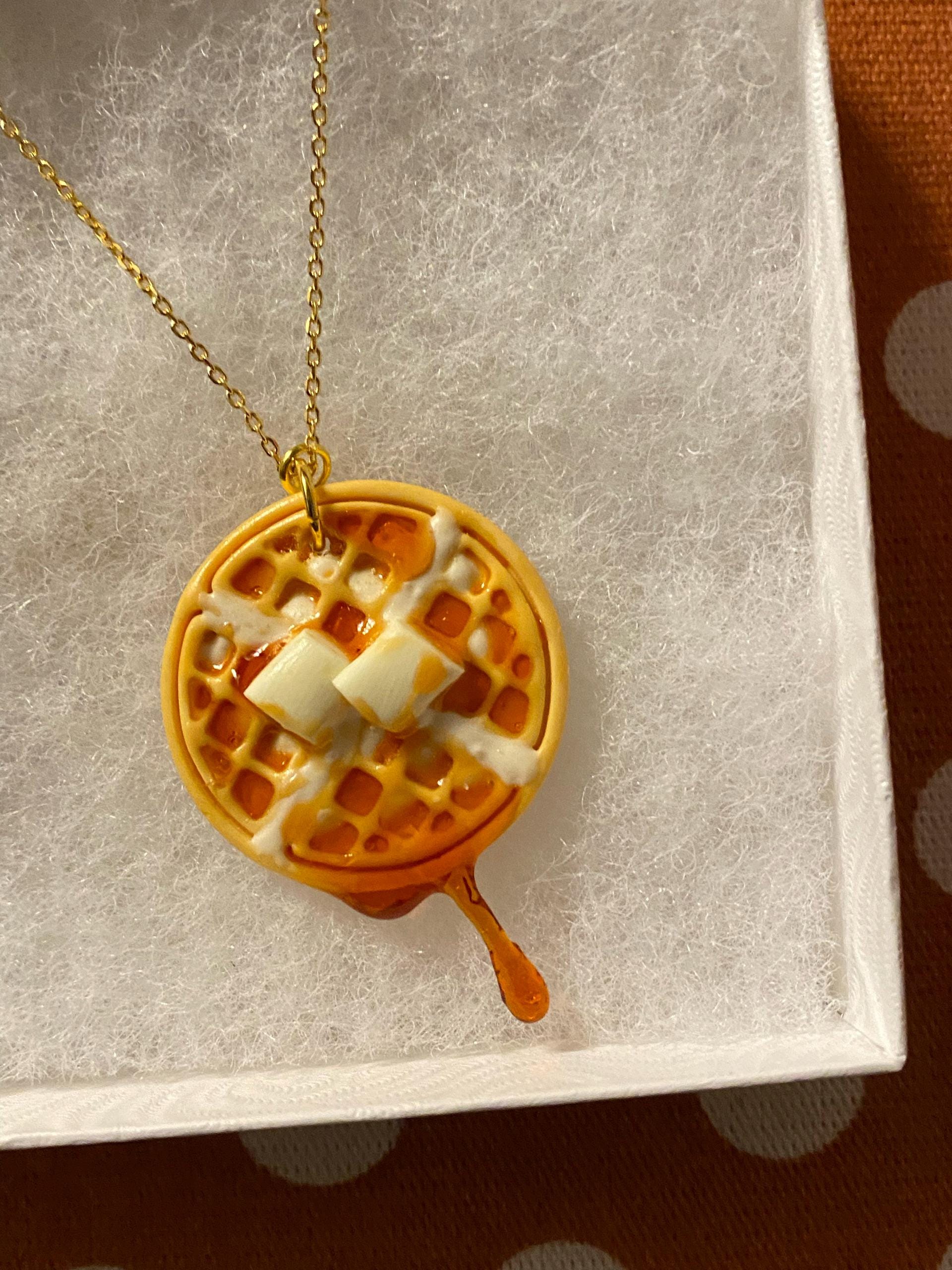 Waffle earrings,  Blueberry waffle earrings, butter waffle earrings