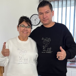 EMBROIDERED Custom Kids Photo Drawing Tshirt Sweatshirt as a Personalized Unique Special Gift for Moms, Dads, Aunts, Sisters