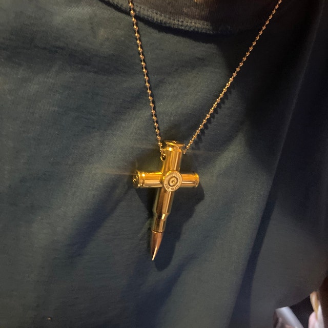308 / 7.62 X 51 Bullet Cross Necklace, Rearview Mirror